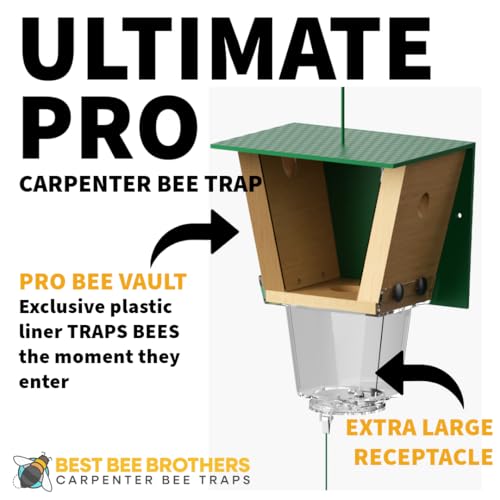 Ultimate Pro Outdoor Carpenter Bee Trap by Best Bee Brothers, White 12-Pack - color: White, size: 12 Pack