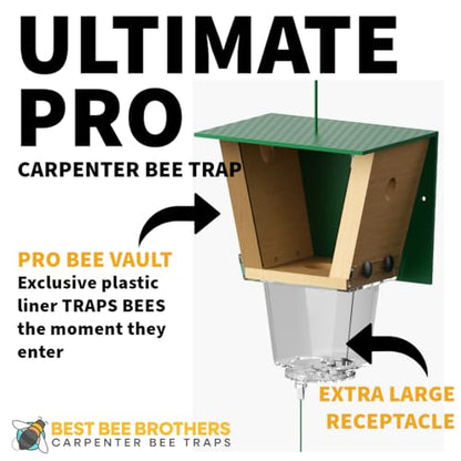 Ultimate Pro Outdoor Carpenter Bee Trap by Best Bee Brothers, White 2-Pack - color: White, size: 2 Pack