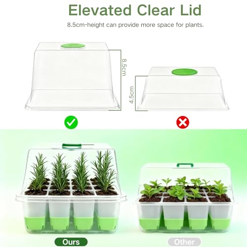 5 Pack 60-Cell Silicone Seed Starter Trays with Humidity Dome - size: 5-Pack,with Humidity Dome
