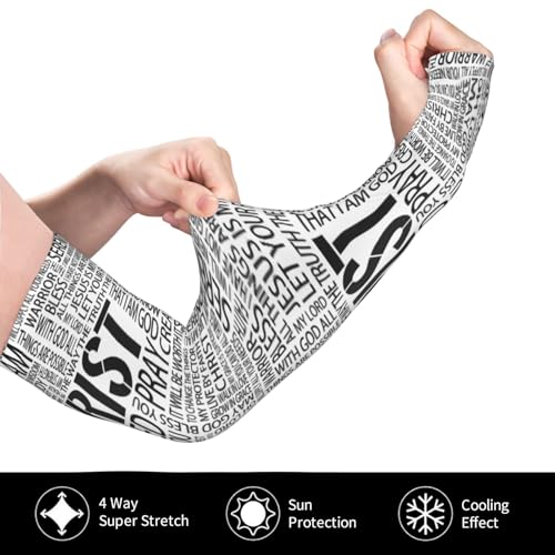 Religious Arm Sleeve Christ Jesus Ice Silk Guards Sun Protection Breathable for Outdoor Gardening Gardens - color: Christ Jesus 17