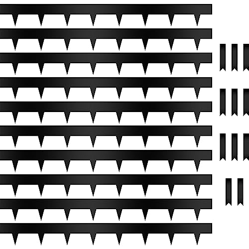 Worth Garden 10-Pack Galvanized Steel Landscape Lawn Edging - 4.5in H Black Powder Coated Bendable Metal Strips - Hammer-in Edging Border w/ 11 Clips - Yard Pathway Divider (33Ft Total) - color: Powder-Coated Black