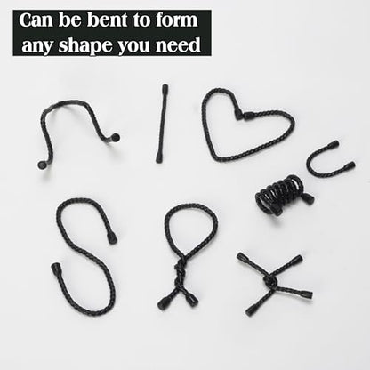 8PCS 4 Inch Silicone Cable Ties, Reusable Bendable Rubber Twist Ties - color: Black, size: 4in(8pcs)