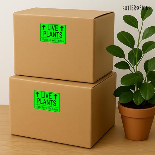 250pcs Live Plants Shipping Stickers, 3" x 2" Labels