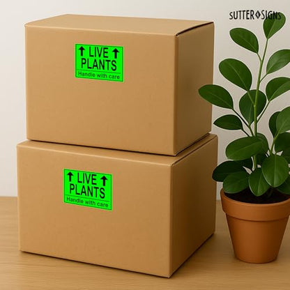 250pcs Live Plants Shipping Stickers, 3" x 2" Labels