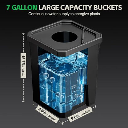SPECILITE 7 Gallon 2 Buckets DWC Hydroponics Grow System with Wheels