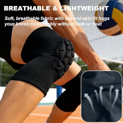 Knee Pads for Volleyball Wrestling Men Women, Breathable Flexible, Black M - size: Medium