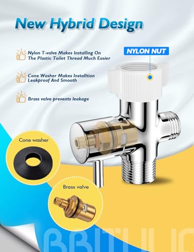BRITULIF Bidet Sprayer for Toilet, Adjustable Pressure, Polished Chrome - color: Chrome, size: 1 SET - Cold
