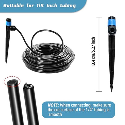 30PCS Push-to-Fit Drip Irrigation Emitters for 1/4 inch Irrigation Tubing, Adjustable 360 Degree Vortex Drip Emitters with Stake, Irrigation Dripper Sprinklers for Drip Irrigation System - size: 30PCS Drip Irrigation Vortex Emitters