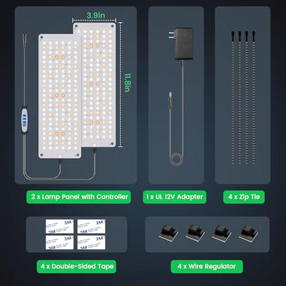 Garpsen Grow Light, 276 LEDs Full Spectrum 6000K Plant Light, 2Panels - size: 2Panels