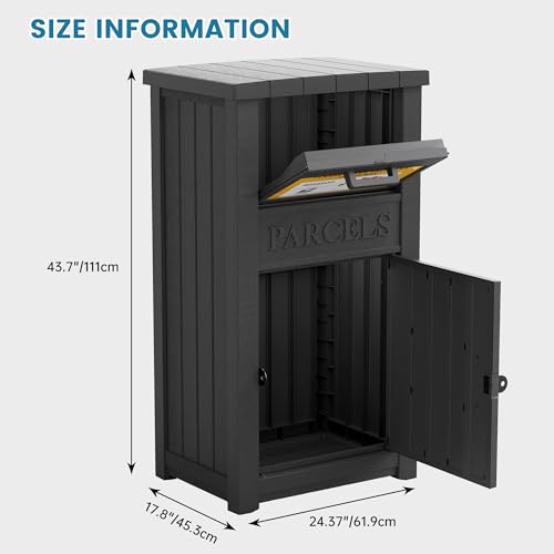 Package Delivery Box for Outside, Parcel Drop Box, Black, 60 Gallon - color: Classic Black