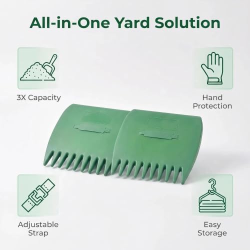 Leaf Grabber, 2 Pcs Leaf Scoops Hand Rakes for Garden Yard Leaves Cleanup