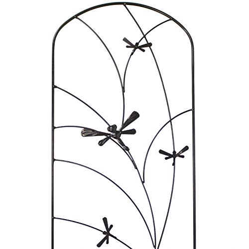 Sunnydaze 56" Black Metal Garden Trellis for Climbing Plants, 2-Pack - style: Dragonfly Delight - 56"