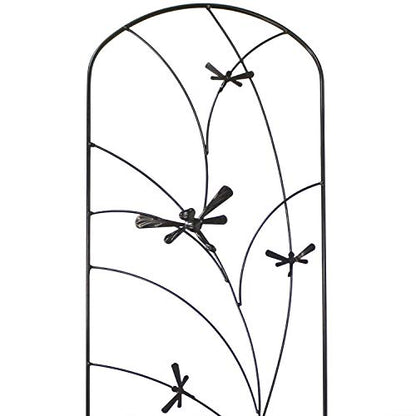Sunnydaze 56" Black Metal Garden Trellis for Climbing Plants, 2-Pack - style: Dragonfly Delight - 56"