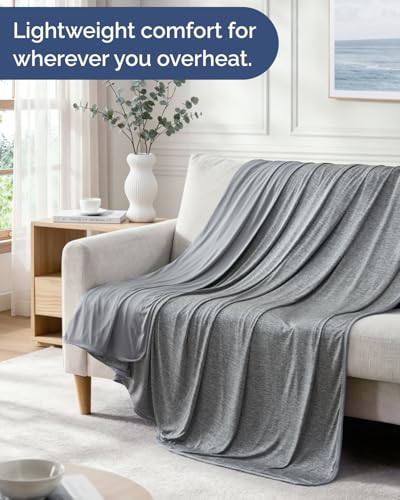 Cooling Blanket for Hot Sleepers - Cold Blanket Throw - Dark Grey, 50 x 60 - color: 02 - Dark Grey, size: Throw (50" x 60")