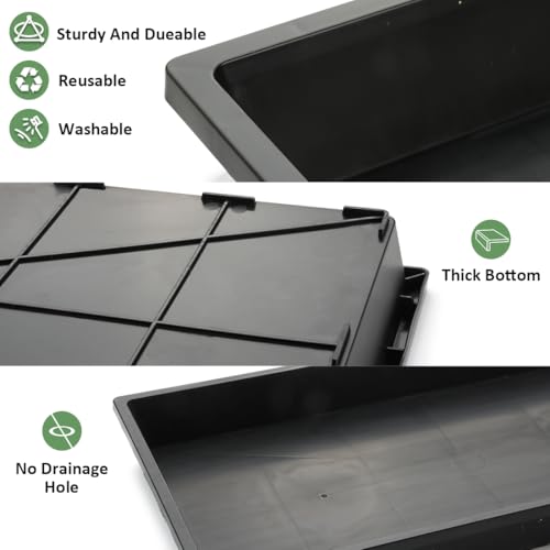5 Pack 1020 Plant Tray with Tall Dome (7.3 inch), Plastic Flat Seed Starter Tray with Humidity Domes, Heavy Duty 1020 Trays with Lid, Durable Carrying Seedling Starting Tray for Planting (Black) - color: Black, size: TP1020-5P+Domes