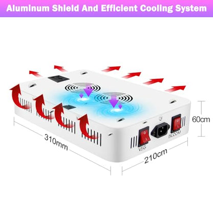 Grow Lamp for Indoor Plants, 3F1500 LED Full Spectrum Grow Light for Seed Starting Vegetables Bloom Plant Growing Light with Daisy Chain Temperature Hygrometer Coverage:4.5x4.5ft