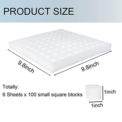600 Pcs Hydroponic Sponges, 1 in Square Seedling Sponges for Bud