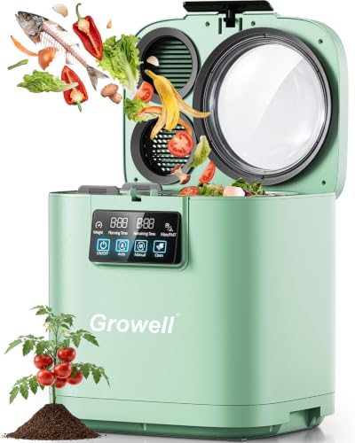 Growell 4L Electric Composter, Countertop Food Waste Machine,Compost Bin - color: Green