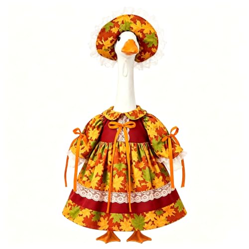 Fall Porch Goose Outfit for 23 Inch Goose Statue - color: Fall Maple Leaf