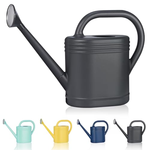 2 Gallon Watering Can for Indoor Plants, Garden Watering Cans for Outdoor Plant House Flower, Modern Plant Watering Can Large Long Spout with Sprinkler Head - color: Gray, size: 2 Gallon