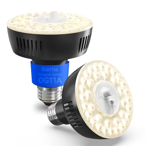 Barrina OG11A Grow Light Bulbs for Indoor Plant, 4000K 11W, 2 Packs, Black - color: 4000K-Black Cover, size: 11W-2 Packs