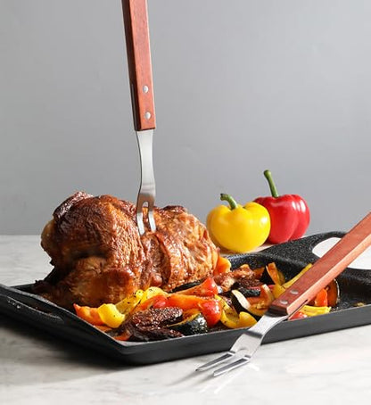New Star Foodservice Commercial Grade BBQ Fork with Wood Handle, Stainless Steel, 21-Inch - size: 21-Inch