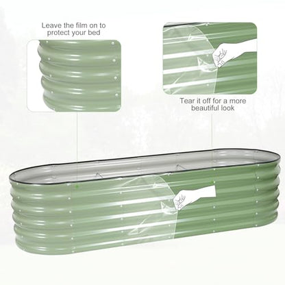 Galvanized Raised Garden Bed - 2 Pcs 6x2x1.4FT Planter Box, Green - color: Green, size: 6x2x1.4ft