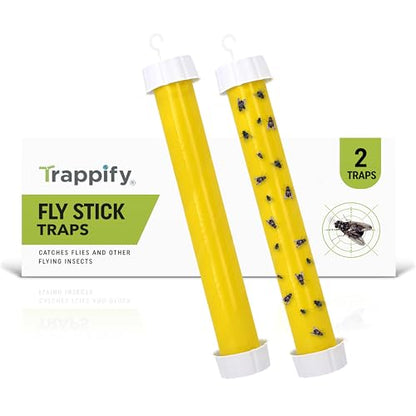 Trappify Hanging Fly Trap & Fruit Fly Traps for Indoors, Yellow, 2 Pack - size: Pack 2