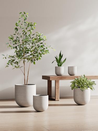 LE TAUCI 6 Inch Ceramic Plant Pot, Small Indoor Planter, Neutral Gray - color: Neutral Gray, size: 6 Inch