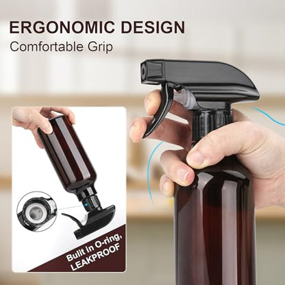 12oz/350ml Plastic Spray Bottles 1 Pack, Adjustable Mist/Stream - color: 12oz-Brown