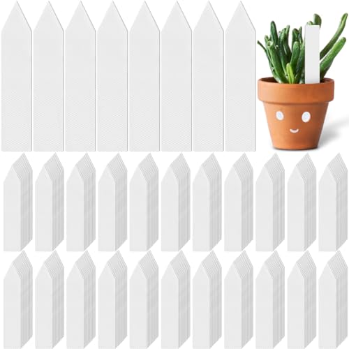 Geetery 2000 Pcs Plastic Plant Labels 4'' Garden Plant Markers Nursery Name Tags Waterproof Pot Label Stakes Planting Sticks for Seeds Summer Outdoor Indoor Garden Flowers(White) - color: White