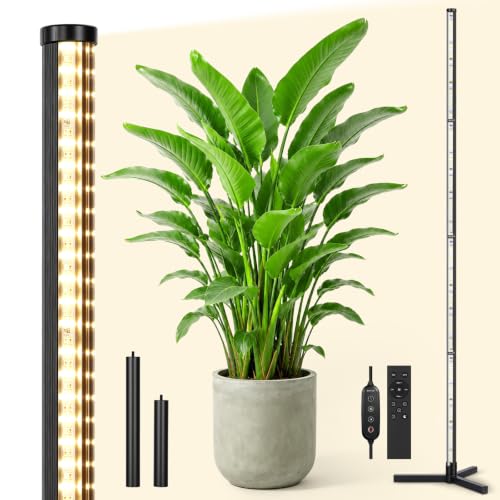 OUTON Standing Grow Lights for Indoor Plants, 60W Full Spectrum Plant Light - size: 6.4FT