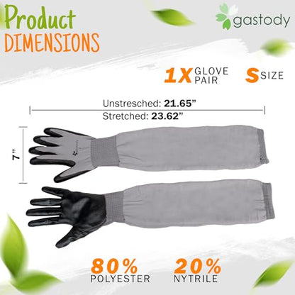 Long Sleeve Gardening Gloves for Women & Men, Long Cuff Garden Gloves - color: Black and Grey, size: Small