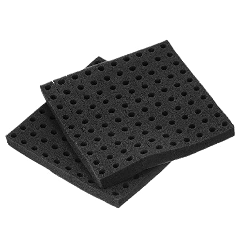 MECCANIXITY 2pcs Hydroponic Sponges, 9.84" Growing Media Square Sponges for Home Vegetable Flower Planting, Black - color: Black