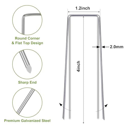 Whonline 560 Pack Landscape Staples 4 Inch, 12 Gauge Garden Staples - color: 4 Inch-560 Pcs