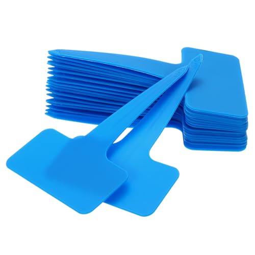 uxcell 100Pcs 4 Inch Plant Labels Large T-Style Garden Marker Plant Tags Garden Labels for Flower Beds,Pots Vegetables Blue - color: Blue