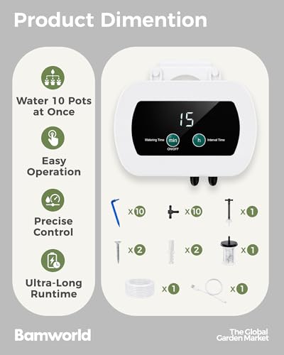 Bamworld Automatic Watering System for 10 Potted Plants Indoor