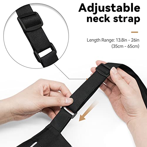 NLUS 2 Pack Cooking Aprons for Women with Pockets Adjustable Kitchen Bib Aprons for Women Men Chef, Black/White Stripe (Black/White Stripes) - color: Dark Black/White-2