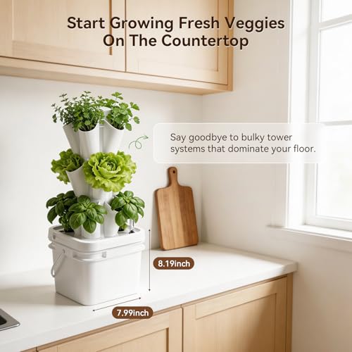 BAOSHISHAN 18 Pods 3 Tier Hydroponics Growing Tower for Kitchen Countertop