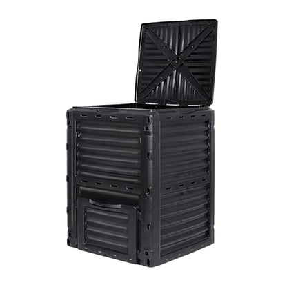 Simply Bio Garden Compost Bin from BPA-Free Material - 80 Gallon (300 L) Large Outdoor Compost Bin, Easy Assembly, Lightweight, Fast Soil Creation, Black - size: 80-Gallon