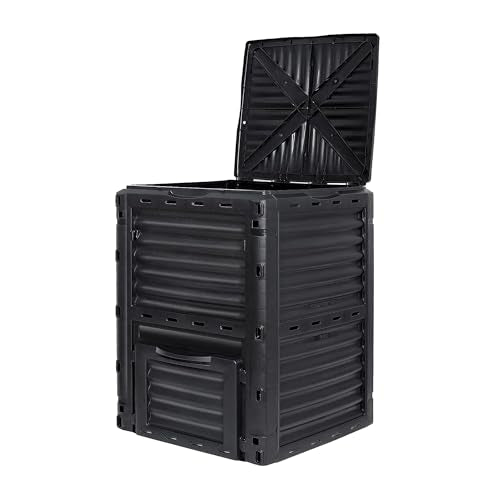 Simply Bio Garden Compost Bin from BPA-Free Material - 80 Gallon (300 L) Large Outdoor Compost Bin, Easy Assembly, Lightweight, Fast Soil Creation, Black - size: 80-Gallon