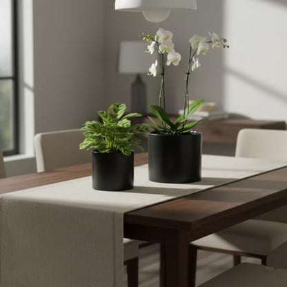 Nihow Ceramic Plant Pots with Drainage for Indoor Plants, 5 & 7 Inch,Black - color: Black
