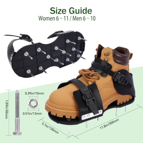 HFH Lawn Aerator Shoes with 1-3/4" Spikes, Wrench & Ratchet Buckles