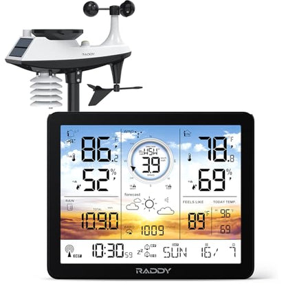 Raddy AG7 Wireless Weather Station, Color Display Atomic Clock - style: AG7