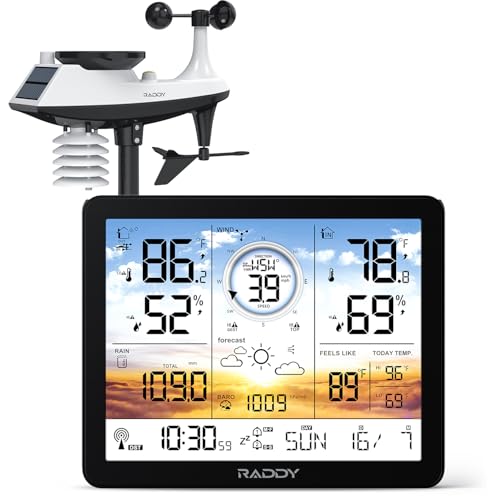 Raddy AG7 Wireless Weather Station, Color Display Atomic Clock - style: AG7
