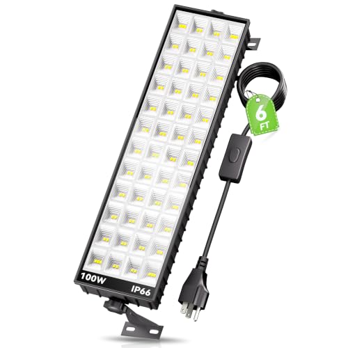 100W LED Shop Light, 14000LM 6000K Plug in Garage Light IP66 Waterproof - size: 1 Piece