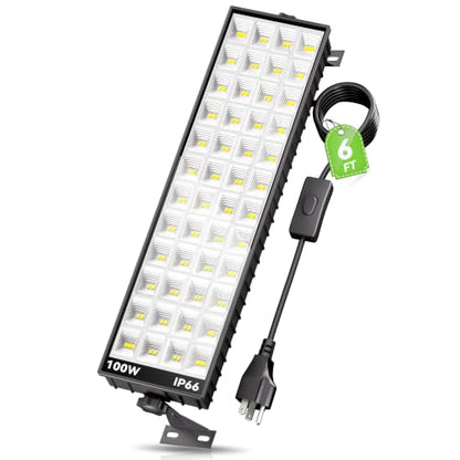 100W LED Shop Light, 14000LM 6000K Plug in Garage Light IP66 Waterproof - size: 1 Piece
