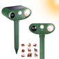 Solar Ultrasonic Animal Repellent Outdoor with Motion Sensor Strobe Light - color: 2PCS white and Red lights flashing