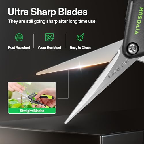 VIVOSUN 6.5 Inch Garden Scissors, Black Pruning Shears for Plants, 6-Pack - style: Black Straight Blade