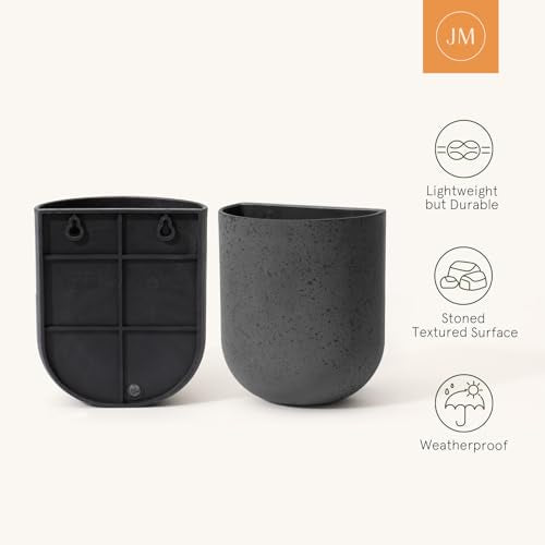 LA Jolie Muse Wall Planters for Indoor Plants, Hanging Flower Pots, 2 Pack - color: Concrete Gray